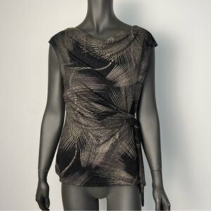 ⚪️ Frank Lyman / gold black design with faux twist tie cap sleeevs